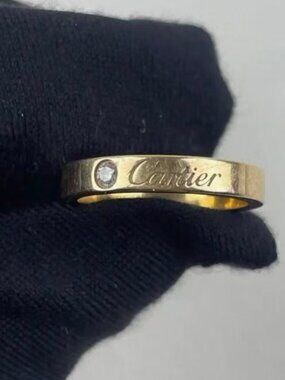 Vintage Cartier C de Cartier 18k Gold Diamond Band Ring